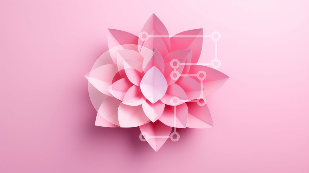 Intra Συλλεκτικό Ξύλινο Παζλ Plywood  4mm - Τρισδιάστατο ροζ χάρτινο λουλούδι σε ροζ φόντο Σε Ξύλινο Κουτί - Διαστάσεις Puzzle: 10x10 cm – 25 κομμάτια