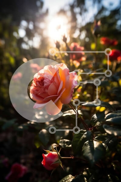 Σετ των 2 Intra Συλλεκτικό Ξύλινο Παζλ Plywood  4mm - Όμορφη εικόνα ενός ροζ τριαντάφυλλου σε πλήρη άνθιση Σε Ξύλινο Κουτί - Διαστάσεις: 10x10 cm – 25 κομμάτια