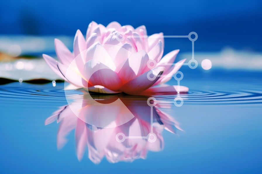 Intra Συλλεκτικό Ξύλινο Παζλ Plywood  4mm - Εκπληκτική φωτογραφία ενός ροζ λουλουδιού λωτού που επιπλέει στο νερό Σε Ξύλινο Κουτί - Διαστάσεις: 10x10 cm – 25 κομμάτια