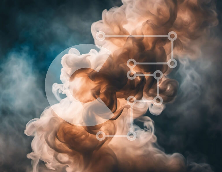 Intra Συλλεκτικό Ξύλινο Παζλ Plywood  4mm - Σκοτεινό καπνικό σύννεφο σε μαύρο φόντο Σε Ξύλινο Κουτί - Διαστάσεις Puzzle: 10x10 cm – 25 κομμάτια