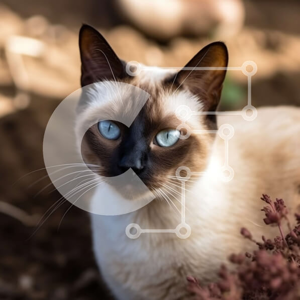 Intra Συλλεκτικό Ξύλινο Παζλ Plywood  4mm - Αξιολάτρευτη εικόνα μιας καφέ και λευκής γάτας με μπλε μάτια Σε Ξύλινο Κουτί - Διαστάσεις: 10x10 cm – 25 κομμάτια