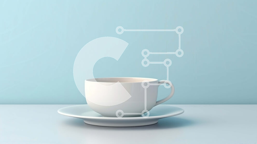 Σετ των 2 Intra Συλλεκτικό Ξύλινο Παζλ Plywood  4mm - Λευκό φλιτζάνι καφέ στο τραπέζι μπροστά από τον μπλε τοίχο Σε Ξύλινο Κουτί - Διαστάσεις: 10x10 cm – 25 κομμάτια