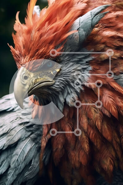 Σετ των 2 Intra Συλλεκτικό Ξύλινο Παζλ Plywood  4mm - Εκπληκτική κινηματογράφηση σε πρώτο πλάνο του κεφαλιού ενός πολύχρωμου πουλιού Σε Ξύλινο Κουτί - Διαστάσεις: 10x10 cm – 25 κομμάτια