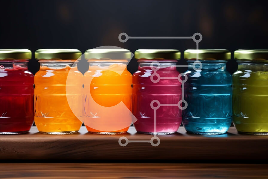 Intra Συλλεκτικό Ξύλινο Παζλ Plywood  4mm - Πολύχρωμα γυάλινα βάζα γεμάτα με διάφορα υγρά Σε Ξύλινο Κουτί - Διαστάσεις: 10x10 cm – 25 κομμάτια