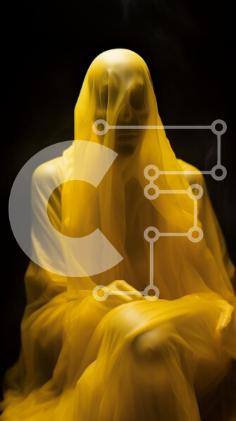 Intra Συλλεκτικό Ξύλινο Παζλ Plywood  4mm - Φιγούρα με κίτρινο χρώμα που κάθεται μπροστά σε μαύρο φόντο Σε Ξύλινο Κουτί - Διαστάσεις Puzzle: 10x10 cm – 25 κομμάτια