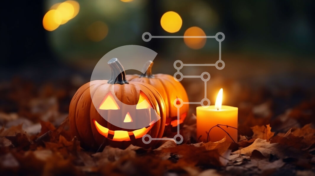 Intra Συλλεκτικό Ξύλινο Παζλ Plywood  4mm - Λαμπερές κολοκύθες αποκριών με κερί Σε Ξύλινο Κουτί - Διαστάσεις: 10x10 cm – 25 κομμάτια