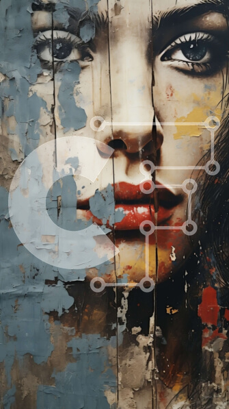 Intra Συλλεκτικό Ξύλινο Παζλ Plywood  4mm - Κοντινό πλάνο του γυναικείου προσώπου με κόκκινο κραγιόν και κλειστά μάτια Σε Ξύλινο Κουτί - Διαστάσεις Puzzle: 10x10 cm – 25 κομμάτια