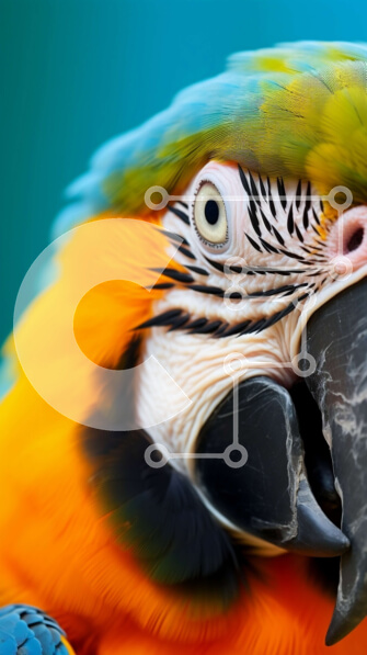 Σετ των 2 Intra Συλλεκτικό Ξύλινο Παζλ Plywood  4mm - Ζωηρόχρωμος παπαγάλος που κοιτάζει την κάμερα Σε Ξύλινο Κουτί - Διαστάσεις: 10x10 cm – 25 κομμάτια