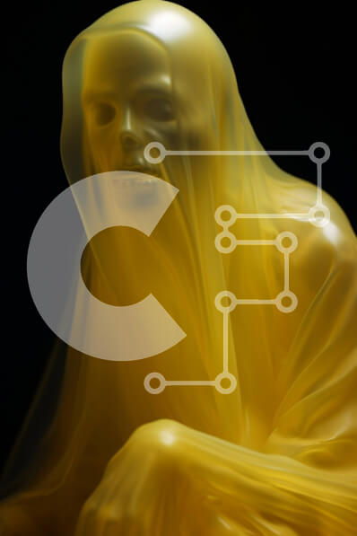 Intra Συλλεκτικό Ξύλινο Παζλ Plywood  4mm - Ημιδιαφανής κίτρινη φιγούρα σε αιθέριο φως Σε Ξύλινο Κουτί - Διαστάσεις Puzzle: 10x10 cm – 25 κομμάτια