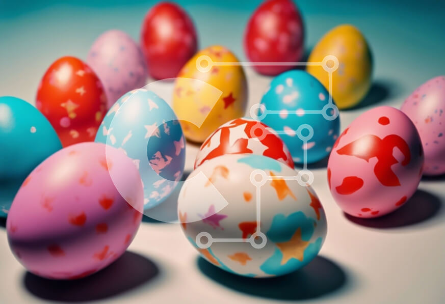 Intra Συλλεκτικό Ξύλινο Παζλ Plywood  4mm - Πολύχρωμα Πασχαλινά αυγά που στοιβάζονται στον εορτασμό Σε Ξύλινο Κουτί - Διαστάσεις: 10x10 cm – 25 κομμάτια