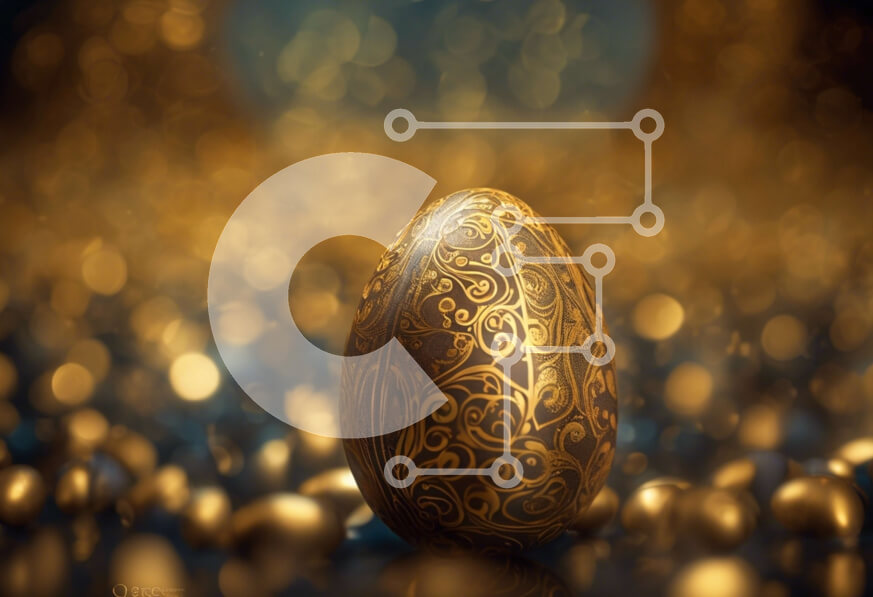 Intra Συλλεκτικό Ξύλινο Παζλ Plywood  4mm - Χρυσό Πασχαλινό Αυγό και Διακοσμητικές Μπάλες Σε Ξύλινο Κουτί - Διαστάσεις: 10x10 cm – 25 κομμάτια