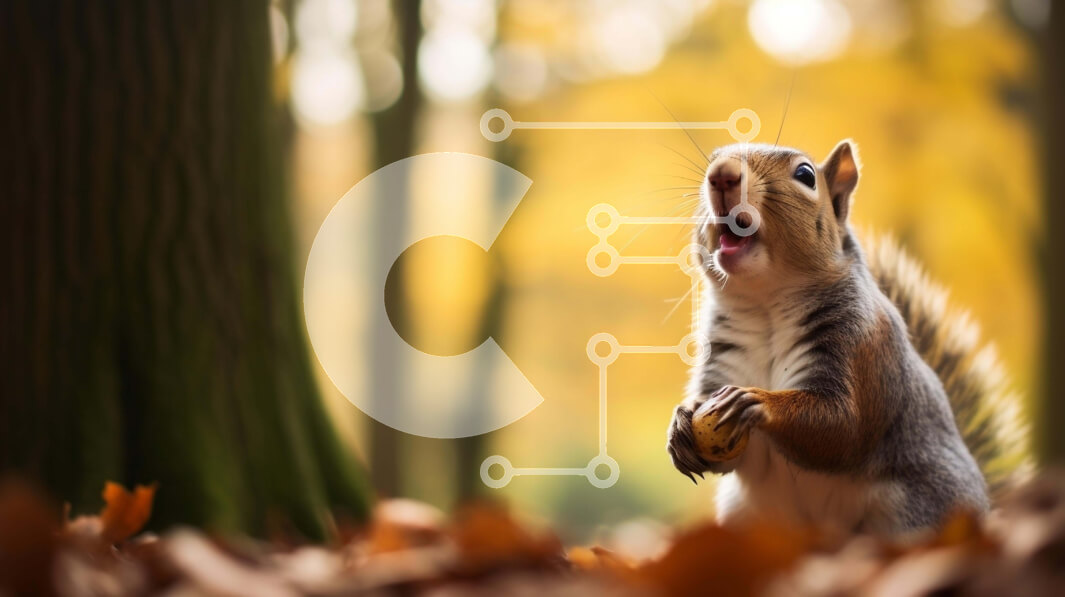 Intra Συλλεκτικό Ξύλινο Παζλ Plywood  4mm - Σκίουρος στο δάσος με ανοιχτό στόμα Σε Ξύλινο Κουτί - Διαστάσεις: 10x10 cm – 25 κομμάτια