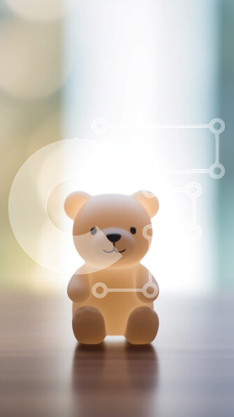 Intra Συλλεκτικό Ξύλινο Παζλ Plywood  4mm - Μικρό αρκουδάκι με φως στο τραπέζι Σε Ξύλινο Κουτί - Διαστάσεις Puzzle: 10x10 cm – 25 κομμάτια