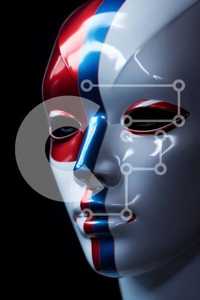 Intra Συλλεκτικό Ξύλινο Παζλ Plywood  4mm - Μανεκέν με πατριωτική βαφή προσώπου Σε Ξύλινο Κουτί - Διαστάσεις Puzzle: 10x10 cm – 25 κομμάτια