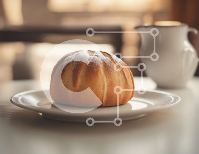 Σετ των 2 Intra Συλλεκτικό Ξύλινο Παζλ Plywood  4mm - Λευκό πιάτο με αγνώστου ταυτότητας ψημένο αγαθό Σε Ξύλινο Κουτί - Διαστάσεις: 10x10 cm – 25 κομμάτια