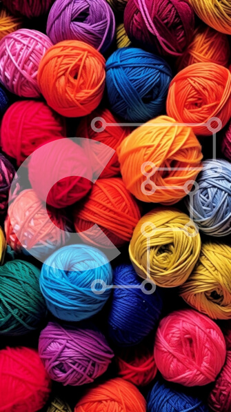 Intra Συλλεκτικό Ξύλινο Παζλ Plywood  4mm - Ένα σωρό από πολύχρωμες μπάλες νήματος φωτογραφία Σε Ξύλινο Κουτί - Διαστάσεις: 10x10 cm – 25 κομμάτια