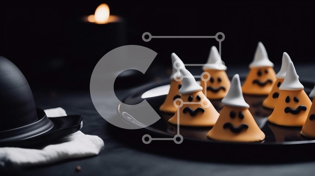 Intra Συλλεκτικό Ξύλινο Παζλ Plywood  4mm - Διακοσμήσεις καλαμποκιού αποκριάτικων καραμελών σε μαύρο πιάτο Σε Ξύλινο Κουτί - Διαστάσεις: 10x10 cm – 25 κομμάτια