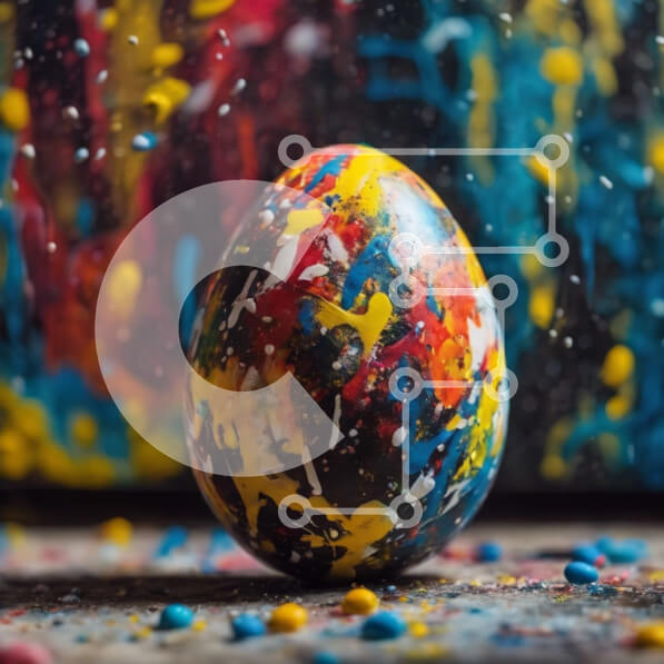 Intra Συλλεκτικό Ξύλινο Παζλ Plywood  4mm - Πολύχρωμο Πασχαλινό αυγό σε άσπρο φόντο Σε Ξύλινο Κουτί - Διαστάσεις Puzzle: 10x10 cm – 25 κομμάτια