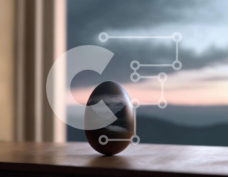 Intra Συλλεκτικό Ξύλινο Παζλ Plywood  4mm - Γυάλινο αυγό σε ξύλινο τραπέζι με θέα στο βουνό Σε Ξύλινο Κουτί - Διαστάσεις: 10x10 cm – 25 κομμάτια