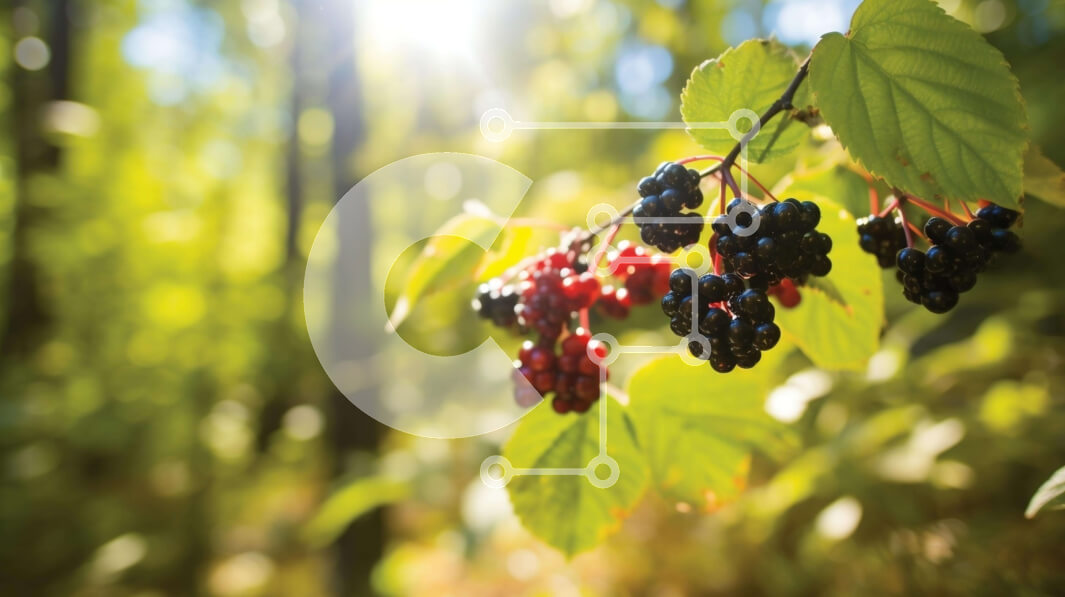 Intra Συλλεκτικό Ξύλινο Παζλ Plywood  4mm - Κλαδί δέντρου με τα μούρα και το φως του ήλιου Σε Ξύλινο Κουτί - Διαστάσεις: 10x10 cm – 25 κομμάτια