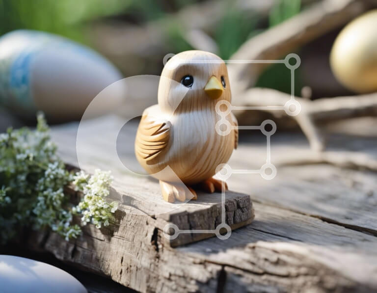 Intra Συλλεκτικό Ξύλινο Παζλ Plywood  4mm - Ξύλινο παιχνίδι πουλιών με πασχαλινά αυγά και λουλούδια Σε Ξύλινο Κουτί - Διαστάσεις Puzzle: 10x10 cm – 25 κομμάτια