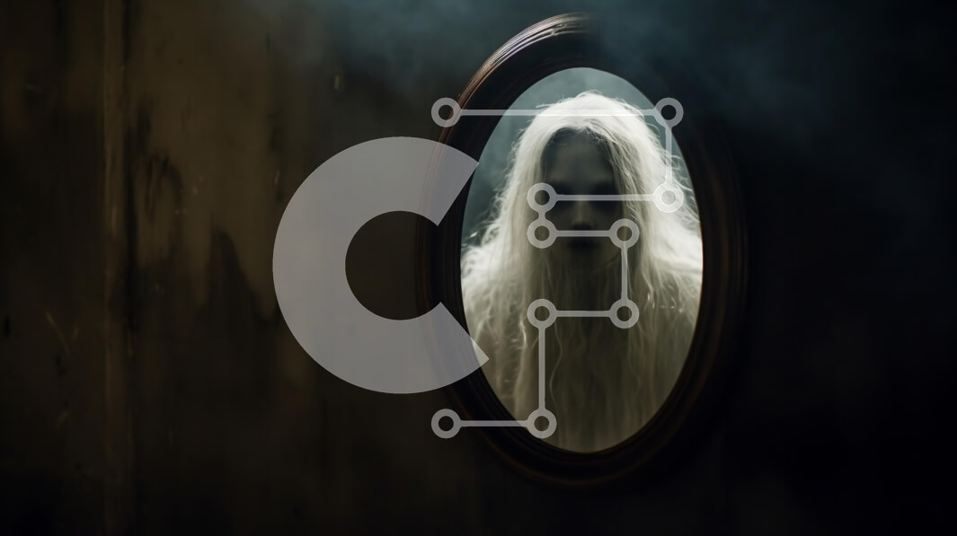 Intra Συλλεκτικό Ξύλινο Παζλ Plywood  4mm - Φανταστική φιγούρα μπροστά από τον περίτεχνο καθρέφτη Σε Ξύλινο Κουτί - Διαστάσεις Puzzle: 10x10 cm – 25 κομμάτια