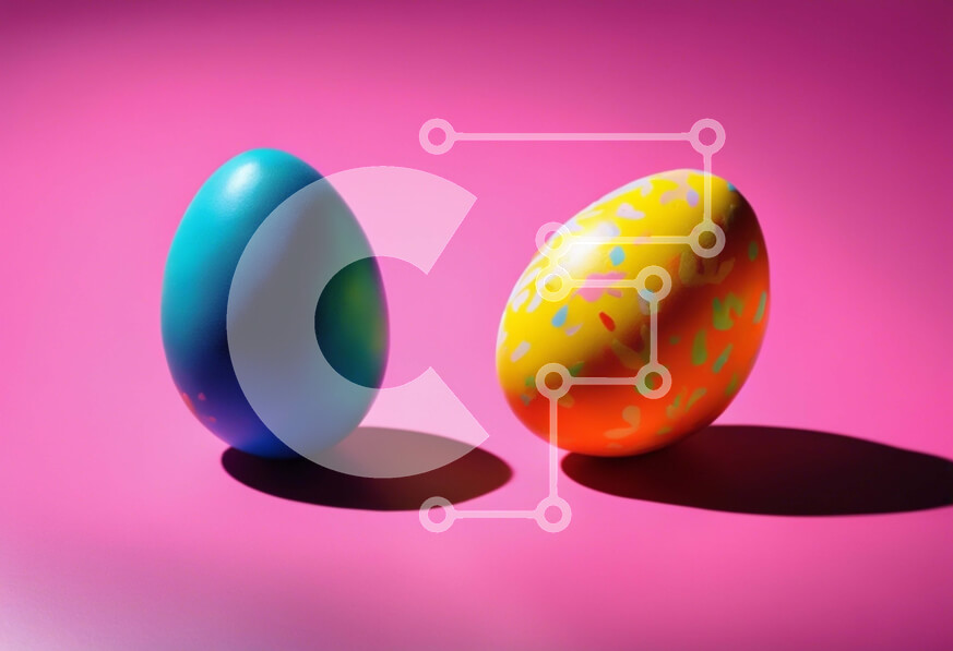 Intra Συλλεκτικό Ξύλινο Παζλ Plywood  4mm - Ζωντανά Πασχαλινά αυγά σε ροζ φόντο Σε Ξύλινο Κουτί - Διαστάσεις: 10x10 cm – 25 κομμάτια