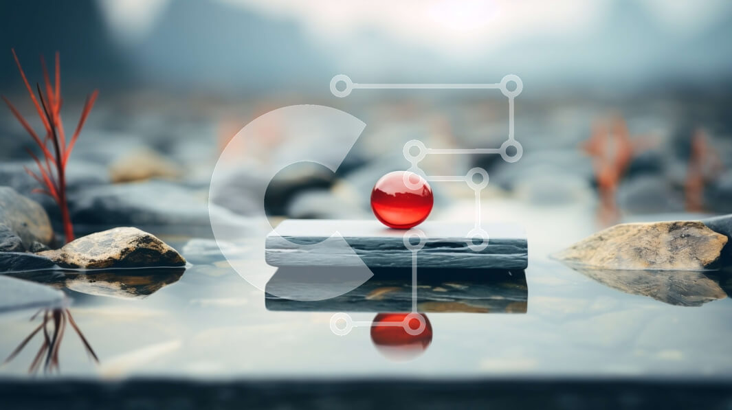 Intra Συλλεκτικό Ξύλινο Παζλ Plywood  4mm - Κόκκινη πέτρα σε καθαρά νερά με αντανάκλαση του ουρανού Σε Ξύλινο Κουτί - Διαστάσεις: 10x10 cm – 25 κομμάτια