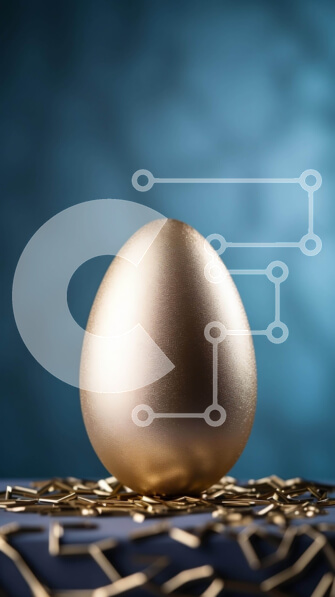 Intra Συλλεκτικό Ξύλινο Παζλ Plywood  4mm - Χρυσό αυγό σε χρυσά σύρματα - σύμβολο του πλούτου και της επιτυχίας Σε Ξύλινο Κουτί - Διαστάσεις Puzzle: 10x10 cm – 25 κομμάτια