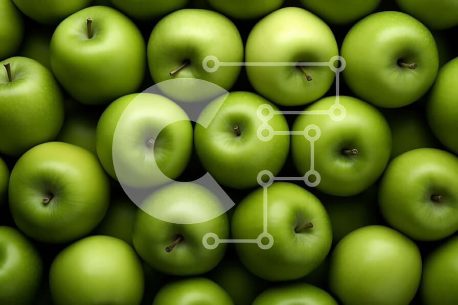 Σετ των 2 Intra Συλλεκτικό Ξύλινο Παζλ Plywood  4mm - Φρέσκα και ζουμερά πράσινα μήλα στοιβάζονται ψηλά Σε Ξύλινο Κουτί - Διαστάσεις: 10x10 cm – 25 κομμάτια