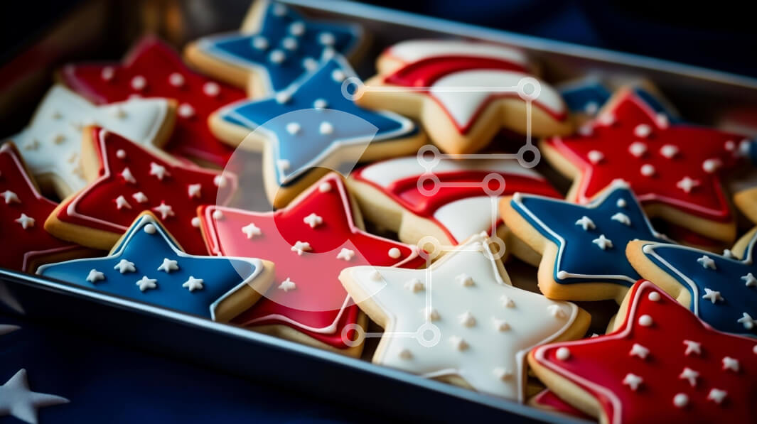 Intra Συλλεκτικό Ξύλινο Παζλ Plywood  4mm - Πατριωτικά μπισκότα για τις 4 Ιουλίου ή άλλες γιορτές Σε Ξύλινο Κουτί - Διαστάσεις: 10x10 cm – 25 κομμάτια