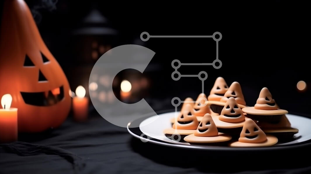 Σετ των 2 Intra Συλλεκτικό Ξύλινο Παζλ Plywood  4mm - Πιάτο με μπισκότα σε σχήμα κολοκύθας με κεριά Σε Ξύλινο Κουτί - Διαστάσεις: 10x10 cm – 25 κομμάτια