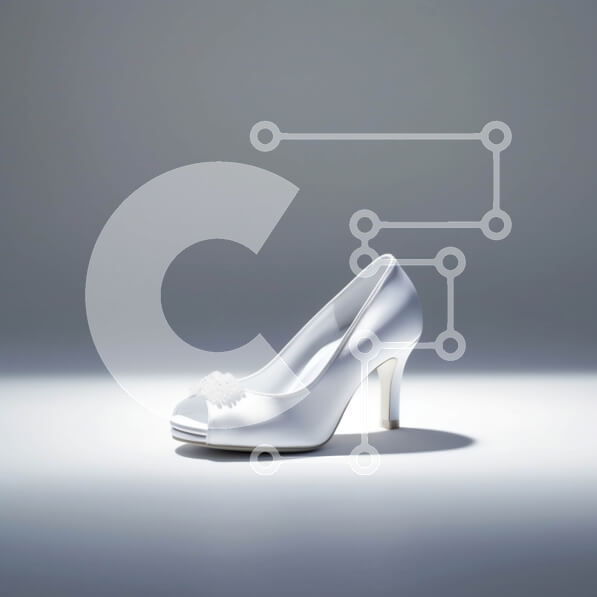 Σετ των 2 Intra Συλλεκτικό Ξύλινο Παζλ Plywood  4mm - Κομψή λευκή αντλία ψηλοτάκουνων με λουράκι αστραγάλου και φιόγκο Σε Ξύλινο Κουτί - Διαστάσεις: 10x10 cm – 25 κομμάτια