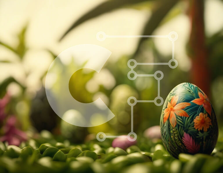 Intra Συλλεκτικό Ξύλινο Παζλ Plywood  4mm - Πασχαλινό αυγό με λουλούδια και πρασινάδα Σε Ξύλινο Κουτί - Διαστάσεις: 10x10 cm – 25 κομμάτια