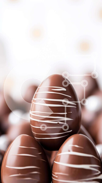 Intra Συλλεκτικό Ξύλινο Παζλ Plywood  4mm - Διάφορες μπάλες σοκολάτας στοιβαγμένες ως διακοσμητική οθόνη Σε Ξύλινο Κουτί - Διαστάσεις: 10x10 cm – 25 κομμάτια