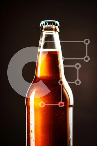 Σετ των 2 Intra Συλλεκτικό Ξύλινο Παζλ Plywood  4mm - Μπουκάλι καφέ μπύρας σε σκούρο φόντο Σε Ξύλινο Κουτί - Διαστάσεις: 10x10 cm – 25 κομμάτια