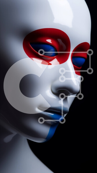 Intra Συλλεκτικό Ξύλινο Παζλ Plywood  4mm - Μανεκέν με Heart Face Paint Σε Ξύλινο Κουτί - Διαστάσεις Puzzle: 10x10 cm – 25 κομμάτια