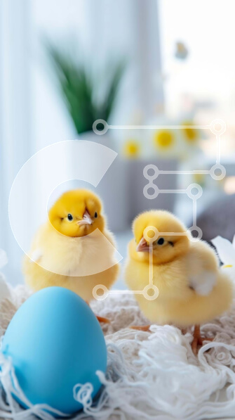 Σετ των 2 Intra Συλλεκτικό Ξύλινο Παζλ Plywood  4mm - Δύο κοτόπουλα και μπλε αυγό στο γρασίδι Σε Ξύλινο Κουτί - Διαστάσεις: 10x10 cm – 25 κομμάτια