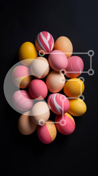 Intra Συλλεκτικό Ξύλινο Παζλ Plywood  4mm - Πολύχρωμα Πασχαλινά αυγά σε οβάλ σχήμα Σε Ξύλινο Κουτί - Διαστάσεις: 10x10 cm – 25 κομμάτια