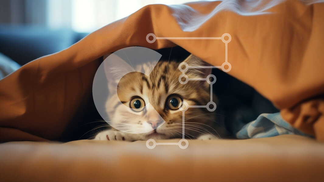 Σετ των 2 Intra Συλλεκτικό Ξύλινο Παζλ Plywood  4mm - Περίεργη γάτα που κρύβεται κάτω από μια κουβέρτα Σε Ξύλινο Κουτί - Διαστάσεις: 10x10 cm – 25 κομμάτια