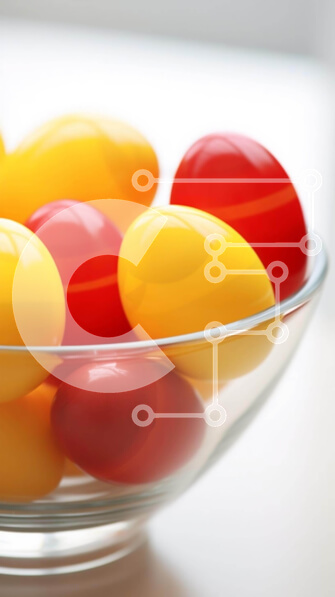 Intra Συλλεκτικό Ξύλινο Παζλ Plywood  4mm - Πολύχρωμα Πασχαλινά αυγά σε γυάλινο μπολ Σε Ξύλινο Κουτί - Διαστάσεις: 10x10 cm – 25 κομμάτια