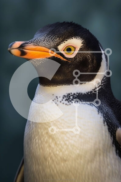 Σετ των 2 Intra Συλλεκτικό Ξύλινο Παζλ Plywood  4mm - Αξιολάτρευτη εικόνα ενός πιγκουίνου σε βράχους με μπλε νερό στο φόντο Σε Ξύλινο Κουτί - Διαστάσεις: 10x10 cm – 25 κομμάτια