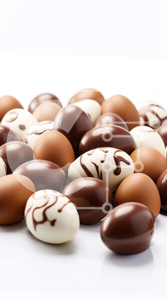 Intra Συλλεκτικό Ξύλινο Παζλ Plywood  4mm - Ποικιλία σοκολατένιων αυγών για την παρασκευή επιδορπίων Σε Ξύλινο Κουτί - Διαστάσεις: 10x10 cm – 25 κομμάτια