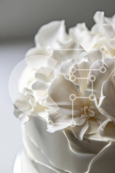 Σετ των 2 Intra Συλλεκτικό Ξύλινο Παζλ Plywood  4mm - Λευκό κέικ με αιωρούμενα λουλούδια Σε Ξύλινο Κουτί - Διαστάσεις: 10x10 cm – 25 κομμάτια