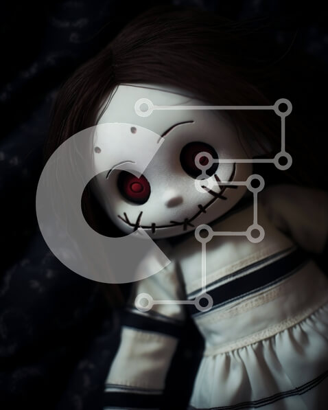 Intra Συλλεκτικό Ξύλινο Παζλ Plywood  4mm - Κούκλα με σκούρα μαλλιά που στηρίζεται στο κρεβάτι ή στον καναπέ Σε Ξύλινο Κουτί - Διαστάσεις Puzzle: 10x10 cm – 25 κομμάτια