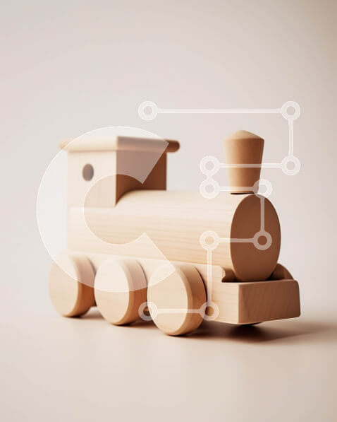 Intra Συλλεκτικό Ξύλινο Παζλ Plywood  4mm - Ξύλινο παιχνίδι τρένο - απομονωμένο σε λευκό φόντο Σε Ξύλινο Κουτί - Διαστάσεις: 10x10 cm – 25 κομμάτια