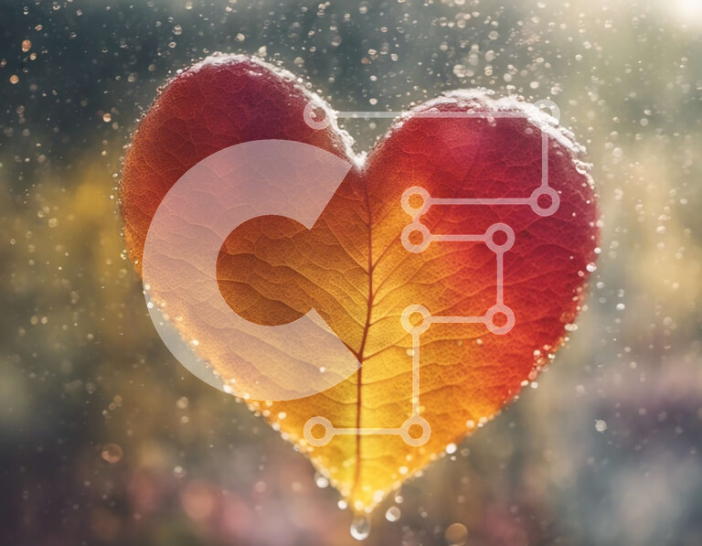 Intra Συλλεκτικό Ξύλινο Παζλ Plywood  4mm - Φύλλο σε σχήμα καρδιάς με σταγόνες βροχής - Σύμβολο της αγάπης και της ομορφιάς της φύσης Σε Ξύλινο Κουτί - Διαστάσεις: 10x10 cm – 25 κομμάτια