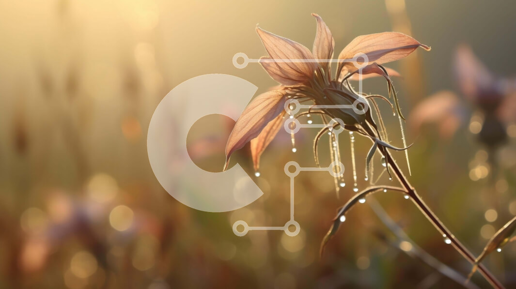 Intra Συλλεκτικό Ξύλινο Παζλ Plywood  4mm - Ροζ λουλούδι με σταγόνες δροσιάς στα χλοώδη λιβάδια Σε Ξύλινο Κουτί - Διαστάσεις: 10x10 cm – 25 κομμάτια