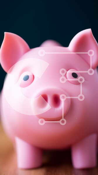 Intra Συλλεκτικό Ξύλινο Παζλ Plywood  4mm - Ροζ κουμπαράς στο τραπέζι Σε Ξύλινο Κουτί - Διαστάσεις: 10x10 cm – 25 κομμάτια