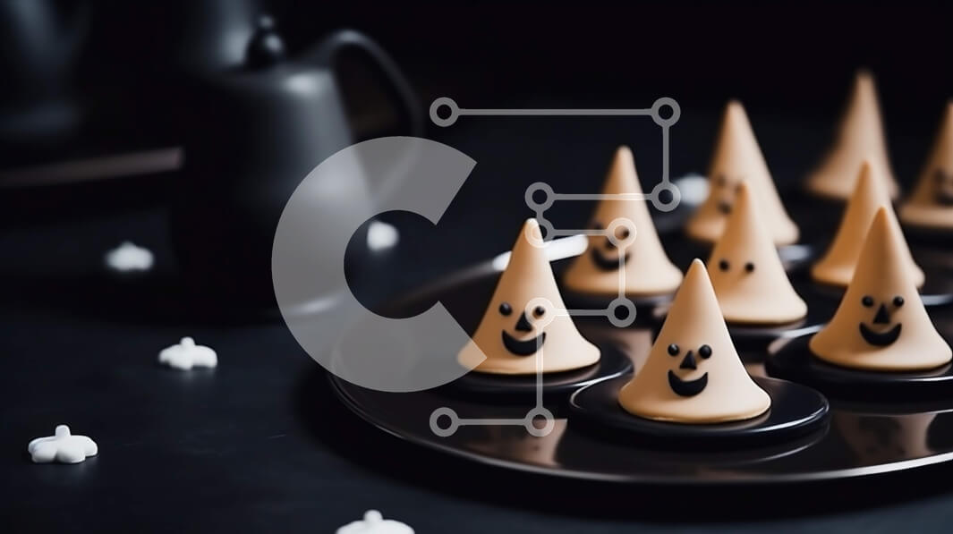 Σετ των 2 Intra Συλλεκτικό Ξύλινο Παζλ Plywood  4mm - Μπισκότα smiley σε σχήμα κώνου σε μαύρο πιάτο Σε Ξύλινο Κουτί - Διαστάσεις: 10x10 cm – 25 κομμάτια